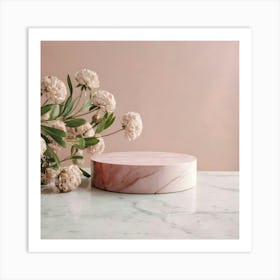 Pink Marble Cake Stand 6 Art Print