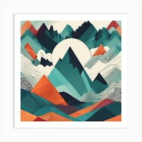 Abstract Mountain Landscape 2 Art Print