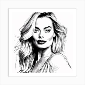 Portrait Of Margot Robbie Art Print