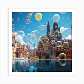 Bubbles In The City Art Print