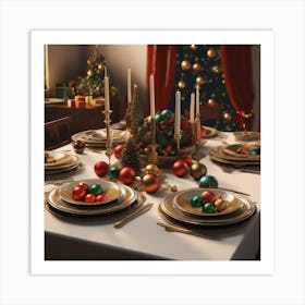 Christmas Table Setting 52 Art Print