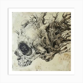 Skull Of A Tree Art Print