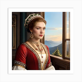 Lady In Renaissance Dress Art Print