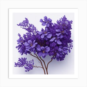 Purple Flowers myluckycharm 1 Art Print