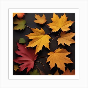 Autumn's Symphony of Leaves 4 Art Print