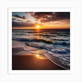 Sunset On The Beach 99 Art Print