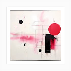 Magenta Dreams: Minimalist Symphony on Paper Art Print