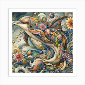 Colorful Dolphin Art Print