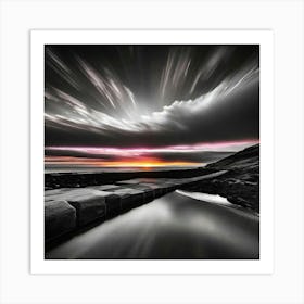 Sunset Over The Sea Art Print