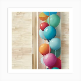 Balloons Hanging From A Door Art Print