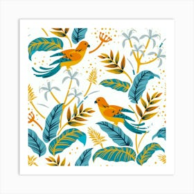 Artwork Backdrop Bird Blue Art Print