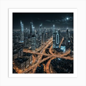 Cityscape At Night 3 Art Print