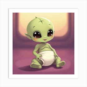 Cute Alien Baby Art Print