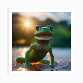 Frog 3d art Art Print