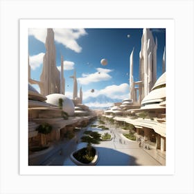 Futuristic City 250 Art Print