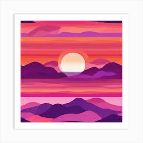 Sunset In The Mountains 1 Art Print