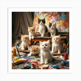 Kittens In The Studio 1 Art Print