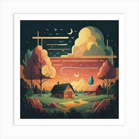 A simple and vibrant little land 3 Art Print