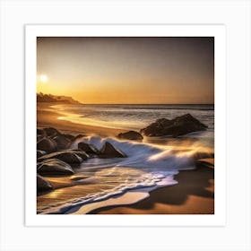 Sunset At The Beach 424 Art Print