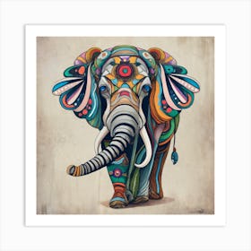 Elephant Painting Art Print