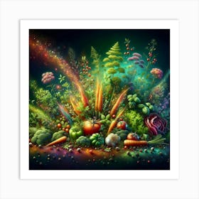 Rainbow Vegetables Art Print