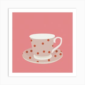 Polka Dot Teacup Art Print