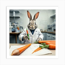 Rabbit In Lab Coat Art Print