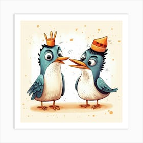 Two Birds With Crowns Affiche