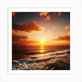 Sunset Over The Ocean 112 Art Print