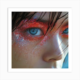 Girl With Glitter On Her Face Art Print