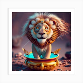 Texte Free Lion Photo Cinematic (1) Art Print