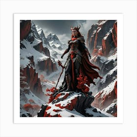 Estatua Mujer Gerrera En Cerro Art Print