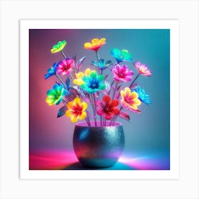 Glow In The Dark Flowers Art Print