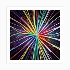 Abstract Colorful Burst Art Print