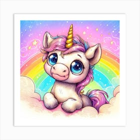 Cute Unicorn 1 Art Print