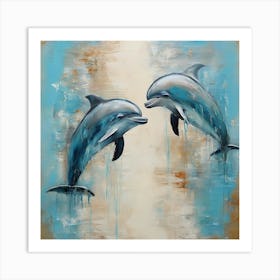 Pair of dolphins 1 Art Print