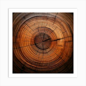 Firefly Natural Wood Texture With Rustic Tree Rings And Bark 36616 (2) Art Print