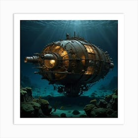 Underwater Spaceship Art Print