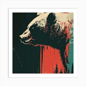 Bear Market Symbols With Dark Ominous Colors Art Print