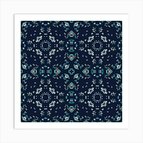 Abstract geometric pattern in pixel art style. 3 Art Print