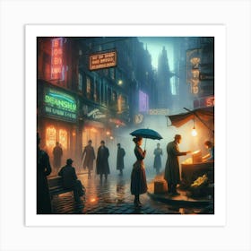 City In The Dark Art Print