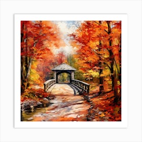 Autumn Bridge 3 Art Print