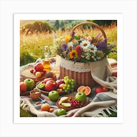 Picnic In The Countryside Art Print