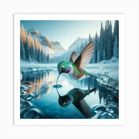 Hummingbird reflection Art Print