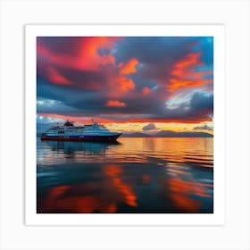 Sunset Cruise Ship 15 Art Print