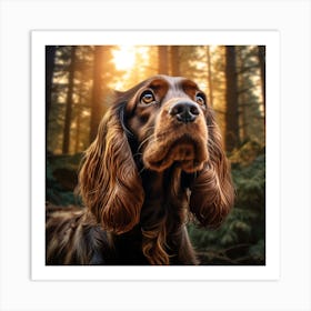 Spaniel In The Woods 1 Art Print