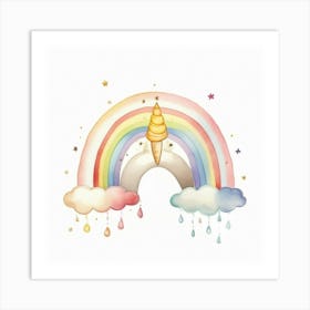 Rainbow Unicorn Art Print