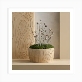 Moss In A Wooden Bowl Art Print