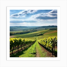 Countryside Wine Heaven Vine Green Nature Rheinland Grape Grower Eifel Spring Vinery Blan (1) Art Print