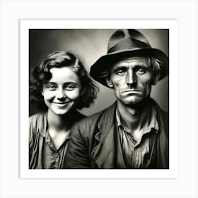 Young Happy Couple In The 1930's Historical Art Print